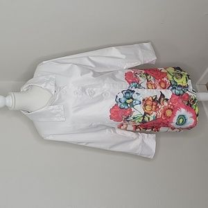 Desigual White Tabatha Button Up Trench Coat